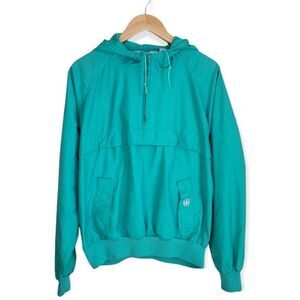 Vintage 90's Lands'End Windbreaker Coat Jacket Size XL Green